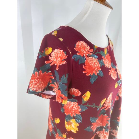 FRENCH GREY Multicolor Floral Print Short Sleeve Tunic - Picture 6 of 8
